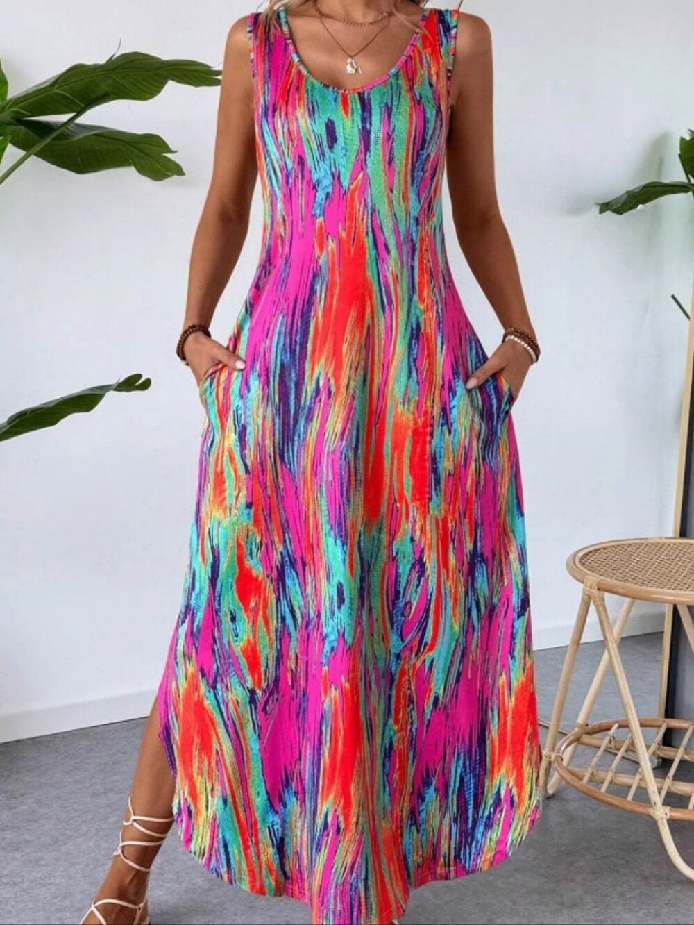 Tabitha Pocket Maxi Dress - Hot Pink